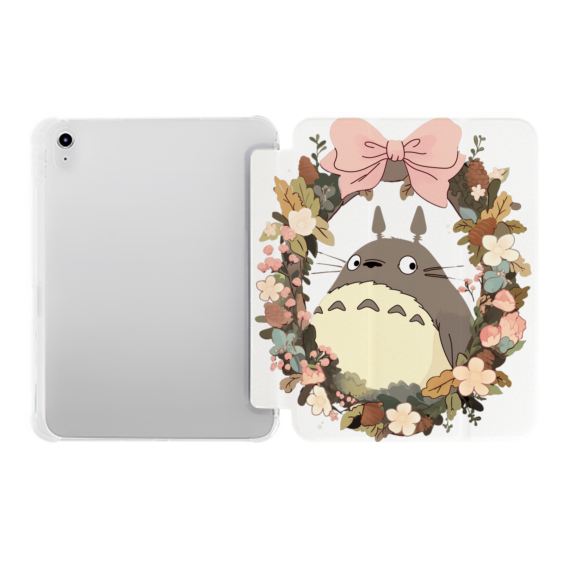 （画像用） となりのトトロ 草壁メイ 草壁サツキ My Neighbor Totoro Satsuki Kusakabe Mei Kusakabe IPad ケース ペン収納付き 三つ折りスタンド PUレザー×シリコン 対応機種9.5/10.5/10.9インチ